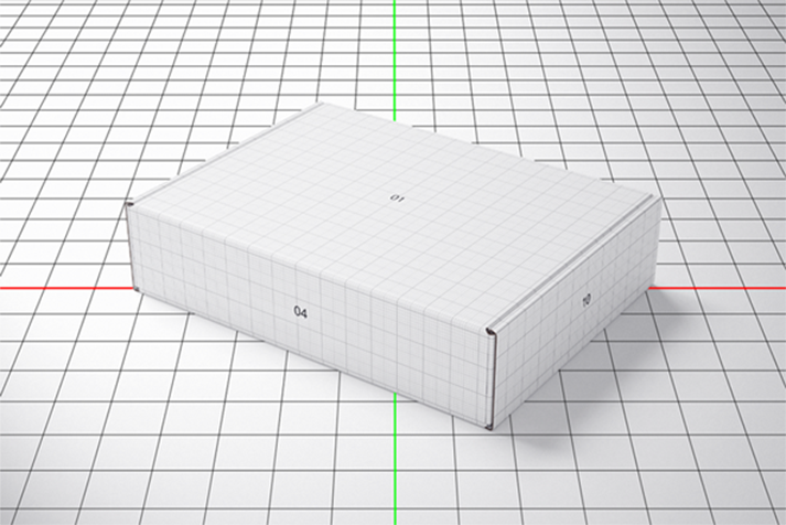 Photoshop canvas with 3D environment lines visible - press Ctrl+H to hide these guides